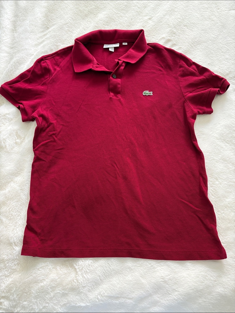 Lacoste Burgundy Polo Shirt with Croc Logo